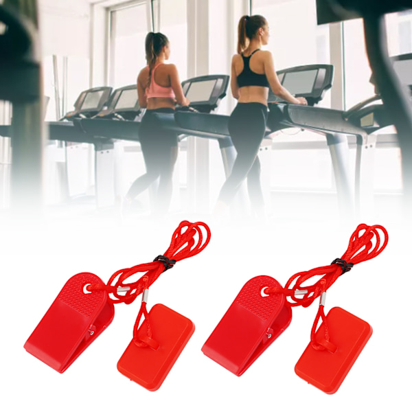 2 stk. sikkerhetsbryter for tredemølle, rektangulær innlegg i ABS og messing, sikkerhetslås for tredemølle for Yijian AD Gym