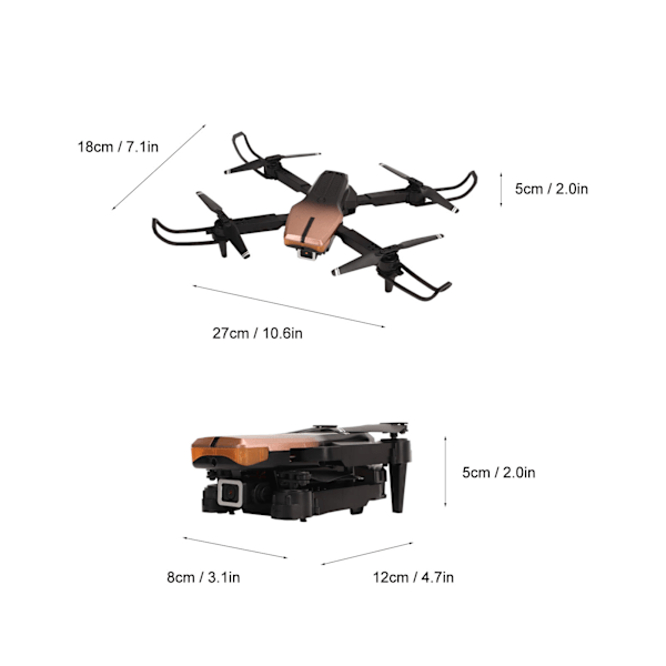 Foldbare droner Tresidet forhindring af forhindringer HD luftfotografering 4K dobbelt kamera LED navigationslys droner