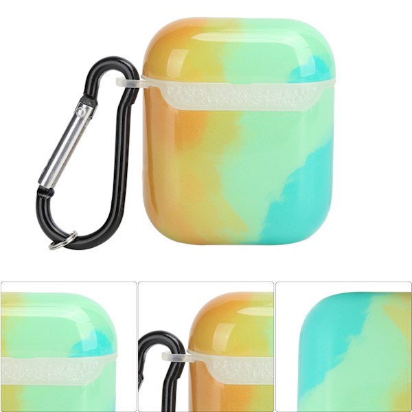 Gradient Färgad Hörlursfodral Anti-förlorad Stöttålig Skyddande Skal för IOS Earbuds 2/1