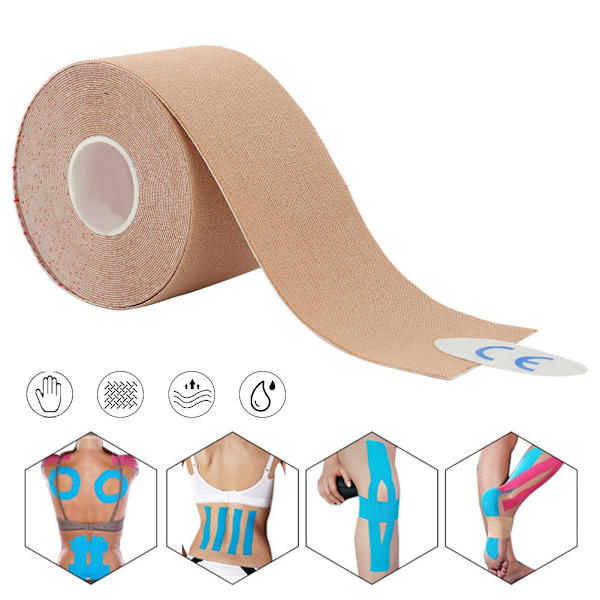 5cm*5m Puuvillajännitysvamma Lihasteippaus Side Sidonta Elastinen Liima Teippi Ihonväri
