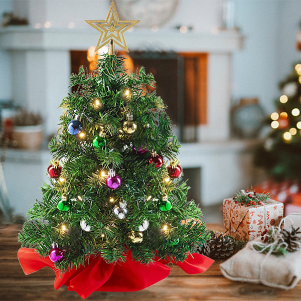 Mini Julgran, LED-belyst Julgran, Metallstativ Hjälper Trädet Att Stå Rakt