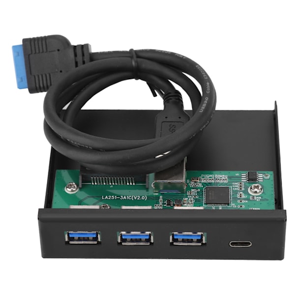 3-porttinen USB3.0 + 1-porttinen USB3.1 tyypin C -liitäntälaajennuskorttipaneeli, musta