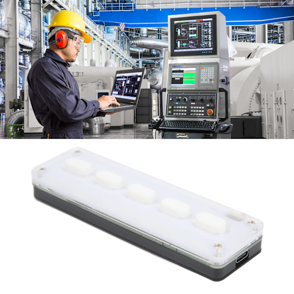 Bluetooth USB Mini 5-tangenters tangentbord Enhandsmekaniskt spelande tangentbord Multifunktion Vit för PC Dator Skrivbord