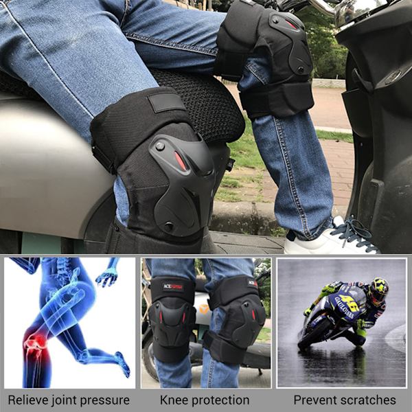 1 par knäskydd justerbar ergonomisk led design knäskydd för motorcykel cykel skateboard