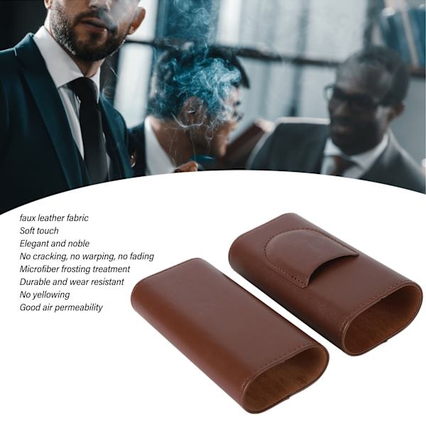 3 Fingers Cigarrfodral Mode Elegant Konstläder Lätt Bärbar Cigarr Humidorlåda för Resor Dagligen