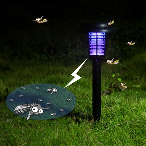 Solcells Insektsfälla Elektronisk Myggdödare LED-lampa