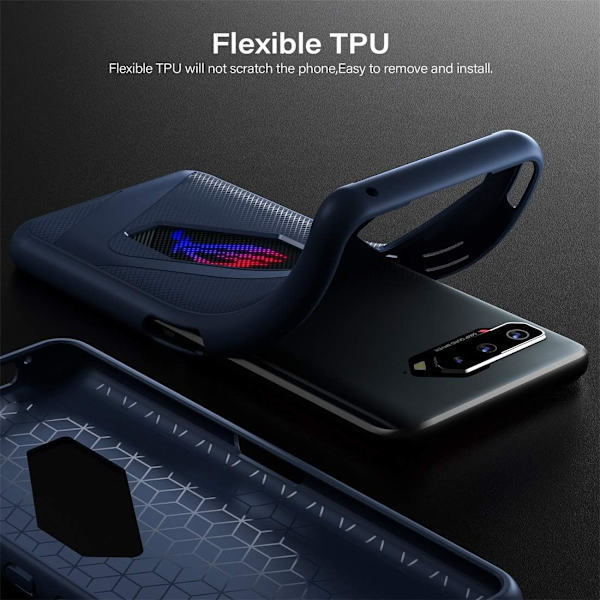 Gaming Phone Case för ASUS ROG Phone 5 Värmeavledningsskydd Silikon och TPU-skydd Unik Formfodral för Män och Kvinnor Ultra Slim Tunnt Skydd Repskydd