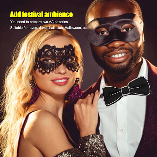LED Sløyfe Polyester Plast Kobbertråd Justerbar Glødende Slips for Fest Dans Festival Klubb Rød