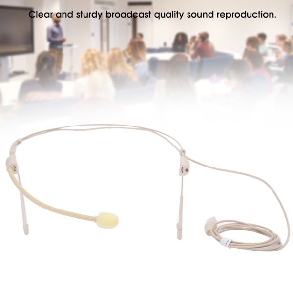 Beige 3,5 mm Jack Han-Stikkontakt Binaural Hængende Mikrofon til Bodypack Sender