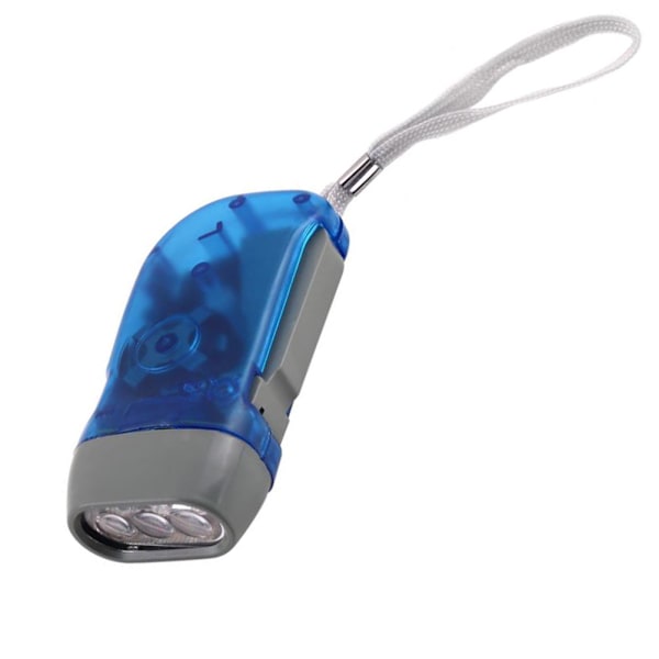 Ljusstark LED Överlevnadsverktyg, Kompakt Portabel Design, Dynamo Ficklampa för Nödsituationer, Batterifri Klämfunktion, Manuell Generatorficklampa för Camping