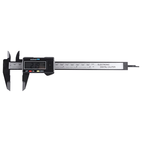 150mm Sort Elektronisk LCD-Display Vernier Caliper Lineal Gauge Skrivemåleværktøjer