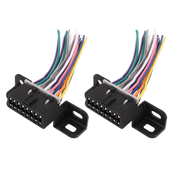 2PCS Diagnostisk OBD2 16 PIN Hunnkontakt Sele Kabel Bil 16 PIN Hunnkontakt Universalt Passer Til De Fleste OBD2-Kontakter