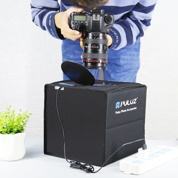 Mini Fotostudio, Högt CRI Ljusbox med Multi-Vinkel Fotograferingsfunktion, Portabel och Snabbt Hopfällbar för Produktfotografering
