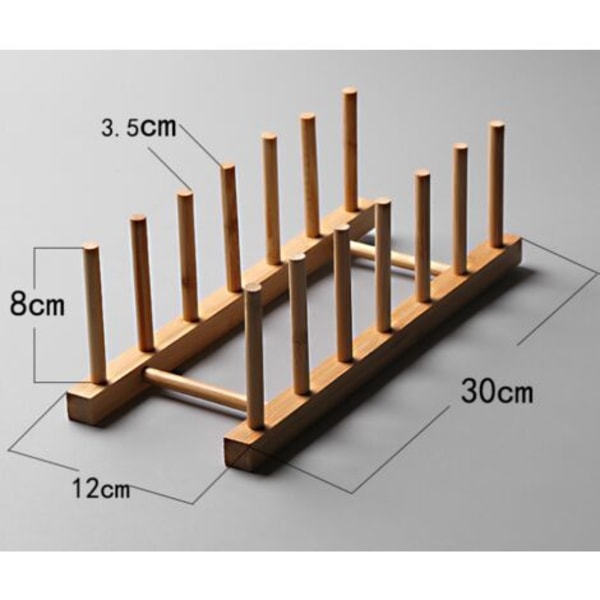 2-osainen astian kuivausteline, suuri bambuinen astian kuivausteline, kuusi lokeroa, kupin pidike, kodin säilytyshylly, kodin säilytyshylly, teekakkuhylly