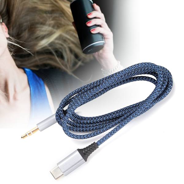 2in1 Aux-äänikaapeli TypeC USBC - 3,5 mm auton AUX-äänikaapeliadapteri