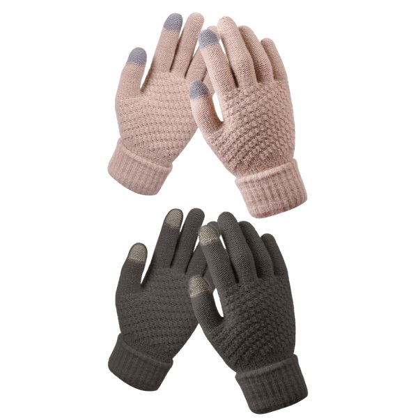 Vinter touchscreen hansker varme fleece foret strikkede hansker elasti