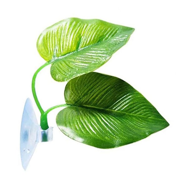 Kunstigt blad seng akvarium tilbehør fisk tank dekoration kraftig sugekop betta fisk hvile blad