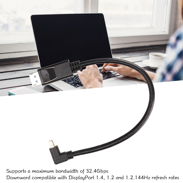 DP till MiniDP-adapter Multifunktionell Stödjer 8K 60Hz 4K144Hz Bidirektionell Överföring Mini DisplayPort-adapter Nedåtböjd