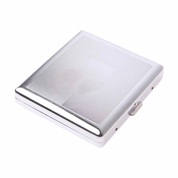 Silver Metall cigarettetui för män, antikt cigarettfodral för 20 cigaretter. Eleganta cigarettetui för damer, herrar, män och kvinnor