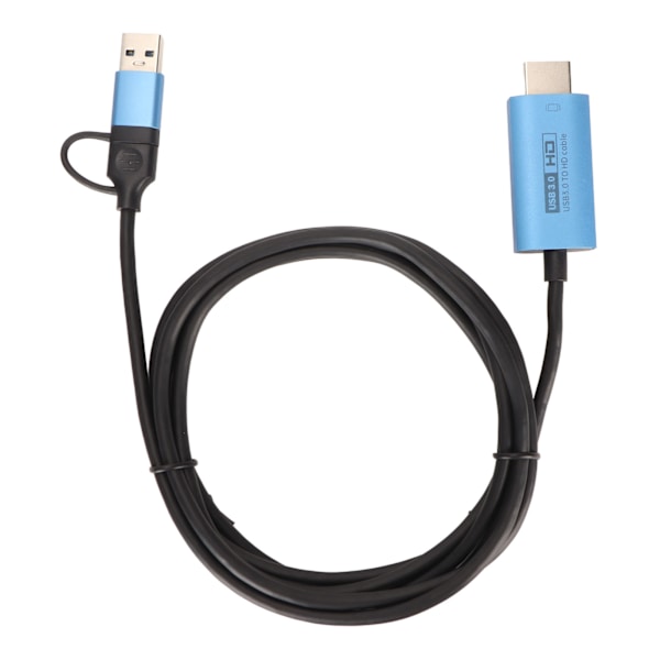 USB3.0 till HD Multimedia Interface-kabel 5 Gbps 1080P USB C till HD Multimedia Interface-adapterkonverterkabel 6,6 fot