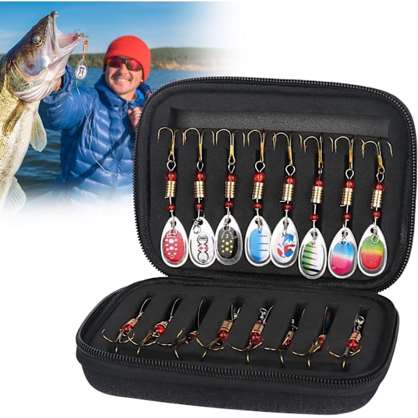 Fiskespinnare, Paljettspinnare för Fiske i Sötvatten, Saltvatten Fisketackel Kit med Högdensitets Kolstål, Lätt att Bära