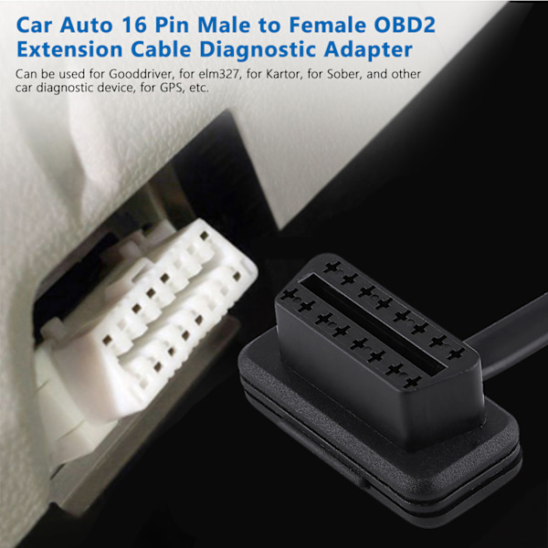 Bil Auto 16 Pin Hane till Hona OBD2 Förlängningskabel Diagnostisk Adapter 60cm/24inch Längd
