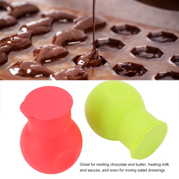 Mikrovågsugns Baknings- och Hällverktyg, Smältkruka i Silikon för Choklad med Non-Stick Design för Enkel Rengöring, 2 st