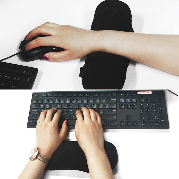 1 par Stolarmlene Puter Albuepute Trykkavlastning Kontorstol Gamingstol armlene med Memory Foam armleneputer Black