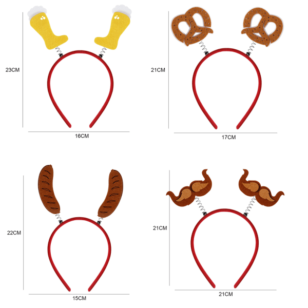 4 kpl Oktoberfestin oluttuoppihatut, päänauhat Oktoberfestiin, sopivat