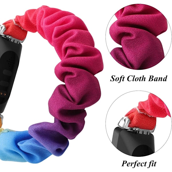 Scrunchies, der er kompatible med Fitbit Inspire 2-remme/Inspire HR Rainbow
