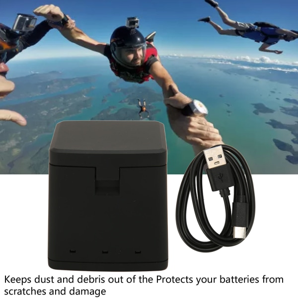 USB Kamera Batterilader Effektiv Triple Kamera Batterilade Station til 11 10 9 Sportskamera Batteri