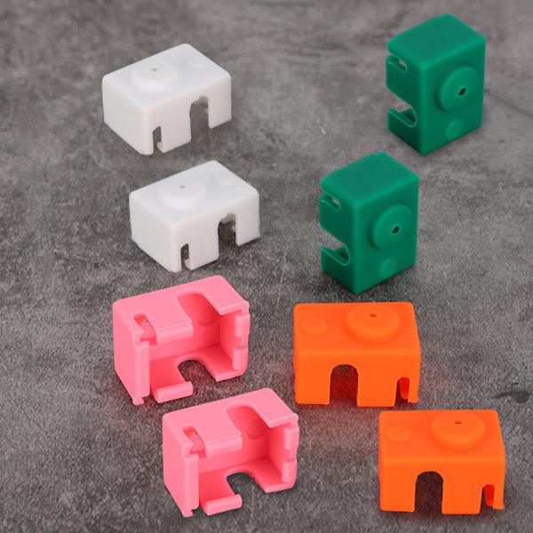 8 st silikonfodral hög temperaturbeständig värmeblockskåpa 3D-skrivartillbehör