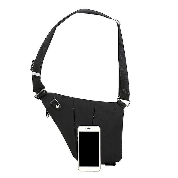 Slingbag,axelväska,bröstväska,Höger axel,Svart