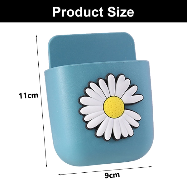 Cartoon väggmonterad förvaringsbehållare söt telefonförvaringslåda för heminredning (Daisy Pattern )