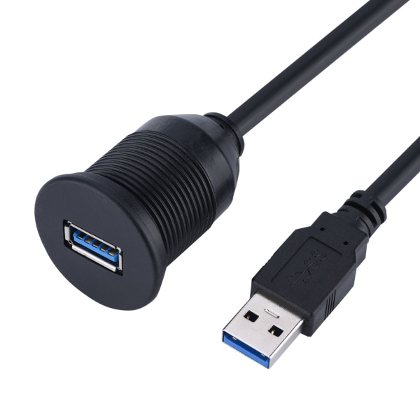 USB 3.0-montert kabel - USB-forlengelse, innfelt, dashbordmontert kabel, for bil, båt, motorsykkel (1M)