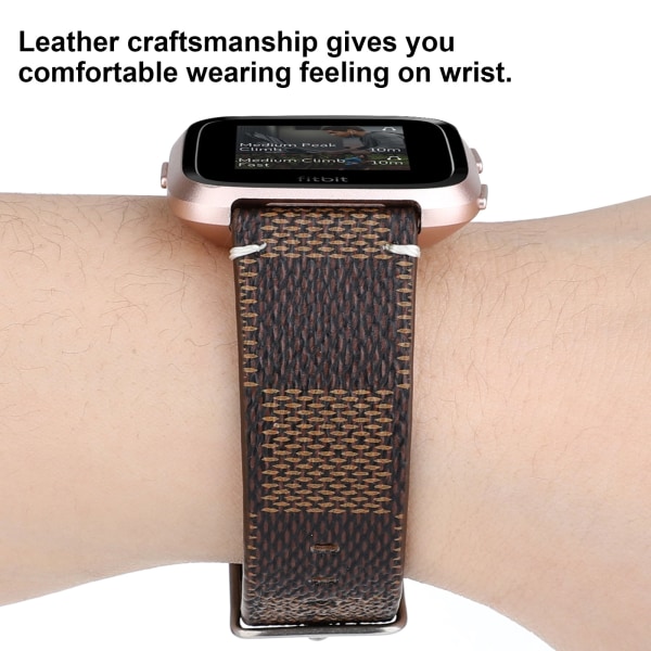 Kompatibel med Fitbit Versa-reimer, lærreim-erstatning Wr