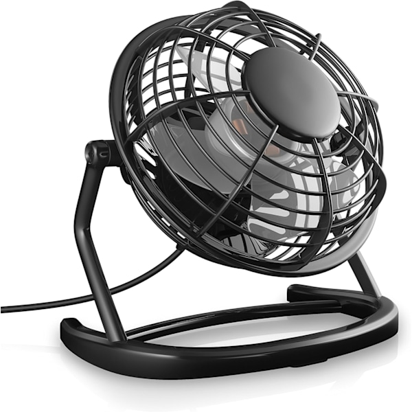 USB-ventilator - bordventilator - ideel til skrivebordet inklusive tænd/sluk-knap - kompatibel med PC MAC notebook-computer - i sort
