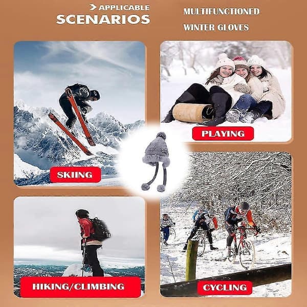 GETIT Söt Broderad Pälstofs Ullmössa Höst Och Vinter Plus Sammet Tjock Varm Stickad Mössa