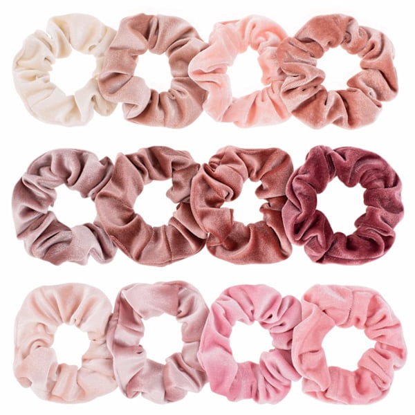 Högkvalitativa Blush Rosa Satin Scrunchies, Mångsidig Användning För Flickor Och Damer, Stilrena Och Trendiga, Perfekt Presentval. Antal: 12 Stycken
