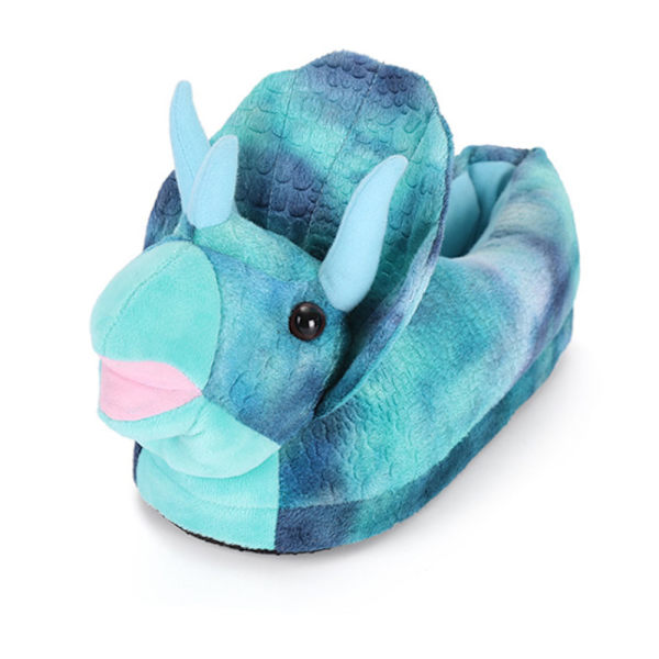 Triceratops-pehmolelut talvella syksyllä ja talvella sarjakuva miehille ja naisille sisäpuuvillaiset tossut