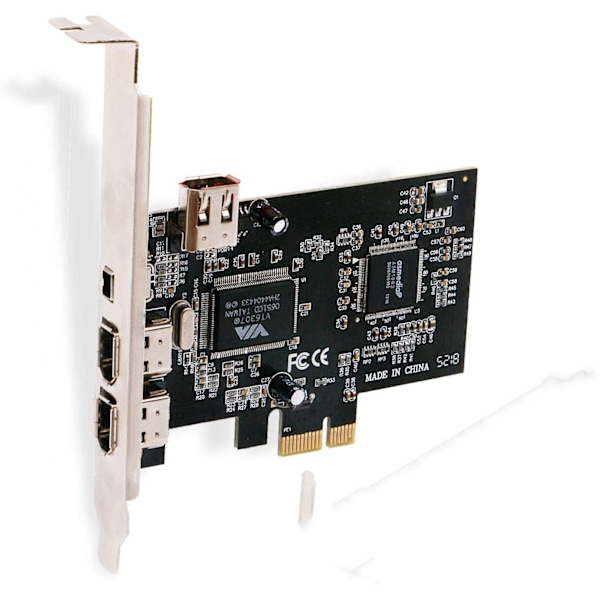 Högpresterande PCI-Express FireWire-adapterkort, kompatibelt med IEEE 1394-standarder, Hot Swapping, Windows Mac-kompatibelt, Tre externa 1394A