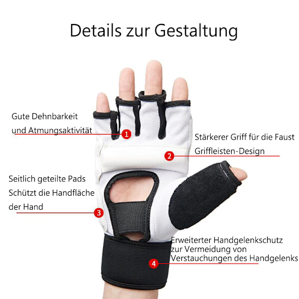 Halvfinger Boxningshandskar, Professionella Kickboxningshandskar för Sparring för Män och Kvinnor, Tillverkade med Premium PU-läder och EVA-vaddering, Justerbara