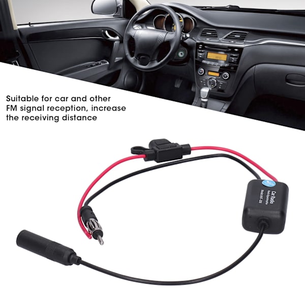 12V Bilradio Signalförstärkare Antenn FM/AM Radio Signalförstärkare Antenn med Klämma