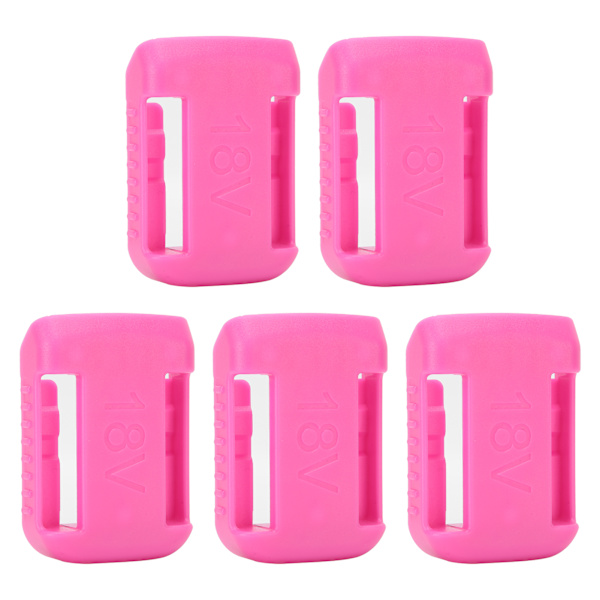 5 stk. 14V-60V Batteriholder Montering Hylde Stativ Stativ Slots Hanger Spænde Pink