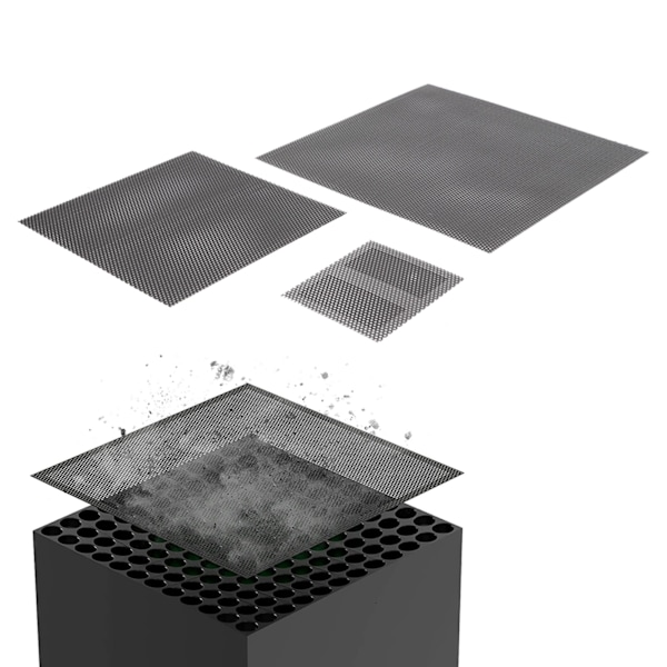 PVC Støvfilter Sæt Bevis Skæringsnøjagtighed Nem Installation Ventilations Støvsikkert Filterdæksel til Xbox Series X Sort