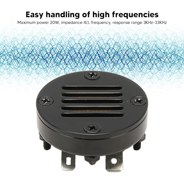 Super Tweeter HiFi Metal Shell Professionel 3KHz‑33KHz Sort Super Tweeter til Hjem Bil