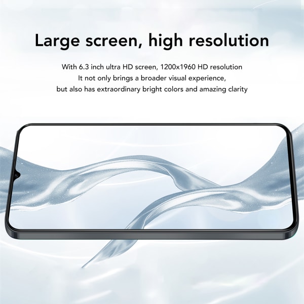 Låst op Smartphone 5G WiFi 6,3 tommer HD-skærm Ansigtsgenkendelse 4GB RAM 32GB ROM MT6582 Quad Core Mobiltelefon til Android 11 EU-stik 100V til 240V