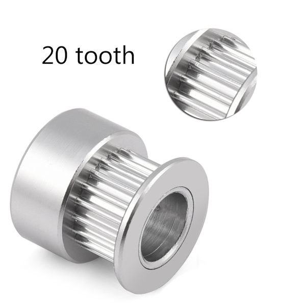 5 stk 2GT 20T aluminiumslegering gir synkron tannhjul reimskive for 3D-skriver 8mm