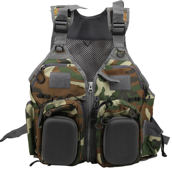 Udendørs multifunktionel jakke jagt fiskeri rejse camouflage vest med lommer