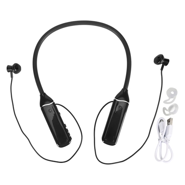 Bluetooth-halsbandshörlurar med LED-strömdisplay, minneskortsuppspelning, magnetiska öronsnäckor och RGB-bakgrundsbelysning